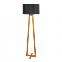 Oriel Lighting-EDRA White / Black Scandi Floor Lamp with White / Black Cotton Shade